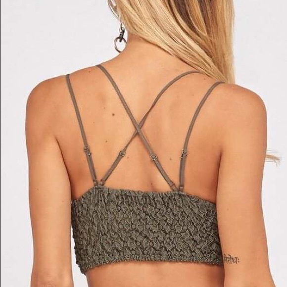 Olive Scalloped Lace Bralette - Picture 2 of 3